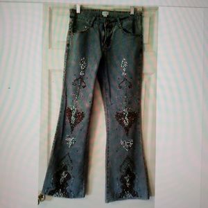 Cache Beaded Jean's Size 0